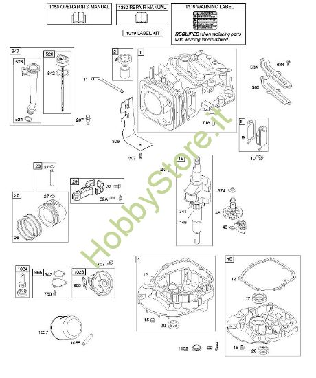 C - Albero a camme, albero motore, cilindro, coppa motore, lubrificazione, gruppo pistone B&S - 12 €¦ 12Q502-0194-B1 brand Stihl